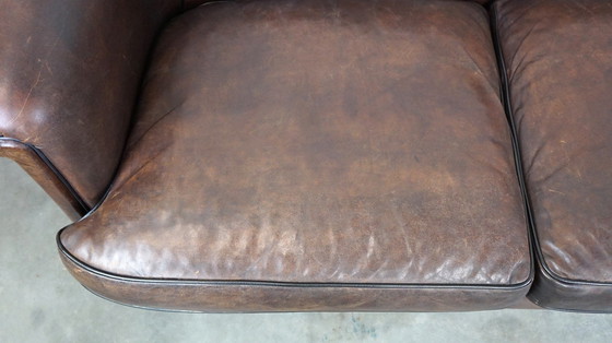 Image 1 of Sheep leather 2 seater club sofa