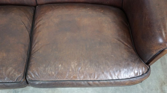 Image 1 of Sheep leather 2 seater club sofa