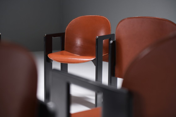 Image 1 of Dialogo dining chairs in burgundy leather by Afra e Tobia Scarpa for B&B Italia