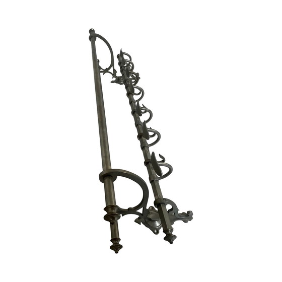 Image 1 of Art Deco - Wall Mounted Coatrack - Metal With Adjustable Hangers