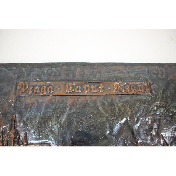 Image 1 of Vintage wall sculpture in copper-plated metal, Czechoslovakia 1972