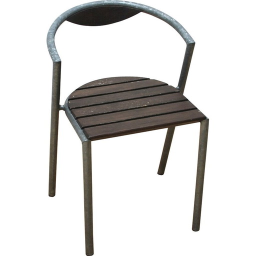 Vintage metal and wood garden chair