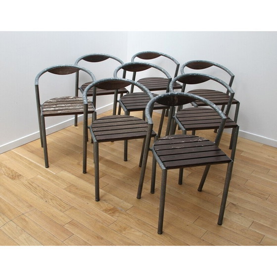 Image 1 of Vintage metal and wood garden chair