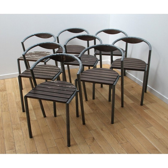 Image 1 of Vintage metal and wood garden chair