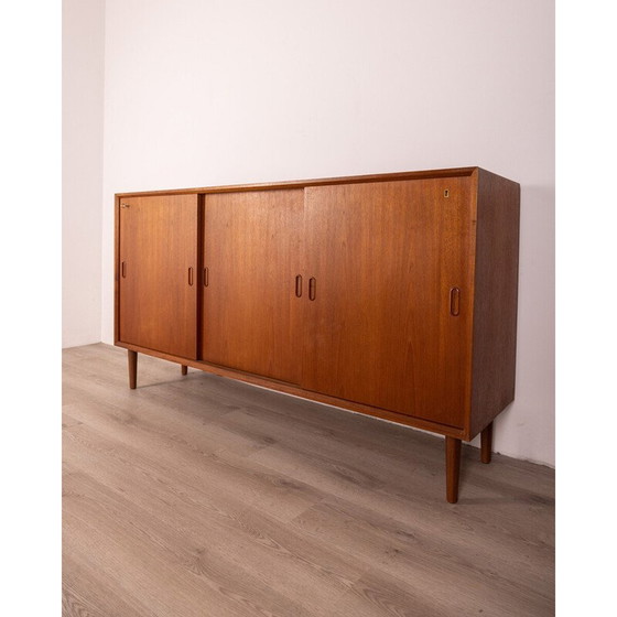 Image 1 of Vintage teak wood sideboard with three sliding doors, 1970s