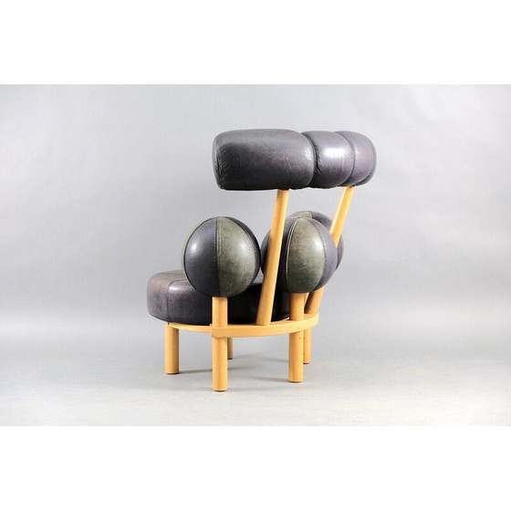 Image 1 of Poltrona vintage in pelle e legno di Peter Opsvik per Stokke, Norvegia