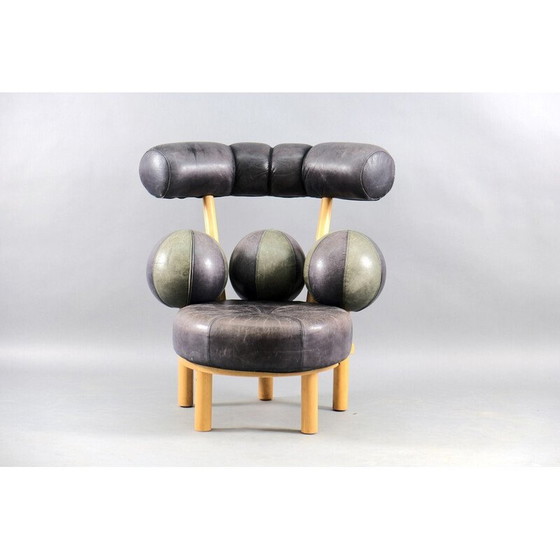 Image 1 of Poltrona vintage in pelle e legno di Peter Opsvik per Stokke, Norvegia