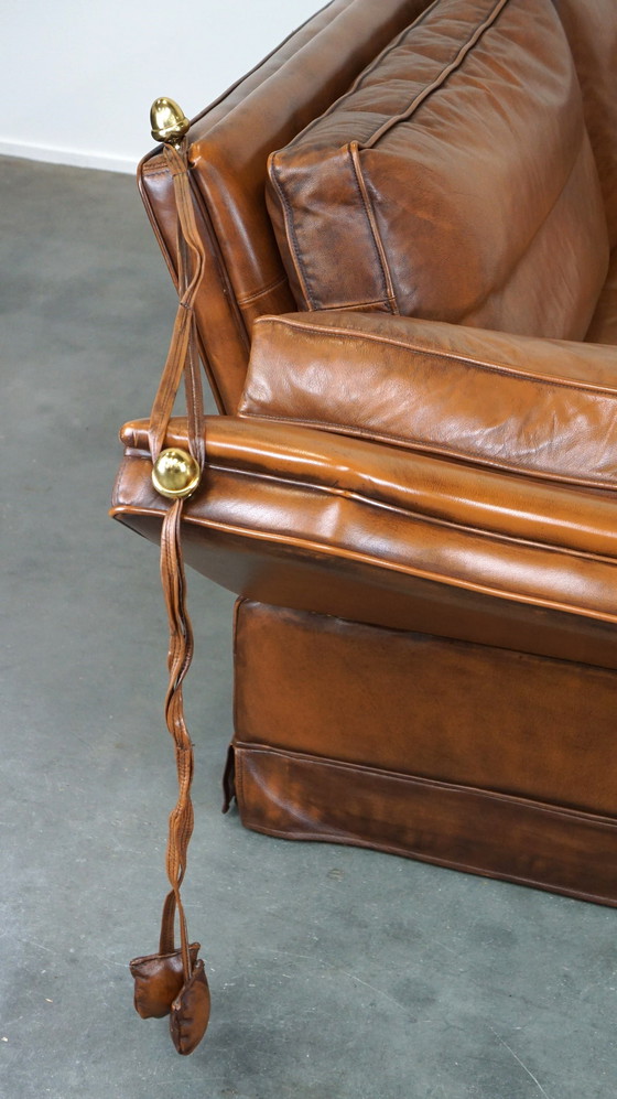 Image 1 of Ensemble complet de canapé et de fauteuils Castle en cuir de vachette couleur cognac