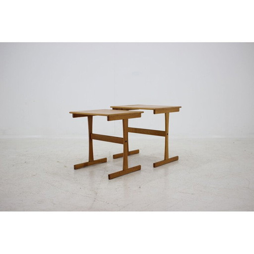 Mid-century oak nesting tables, Denmark 1960s