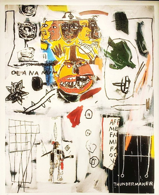 1980S Jean-Michel Basquiat Limites Edition Lithograph Numbered In Pencil - Jean-Michel Basquiat Foundation.