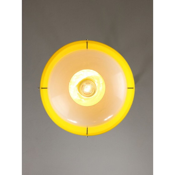 Image 1 of Vintage Space Age pendant lamp in yellow plexiglass, 1970