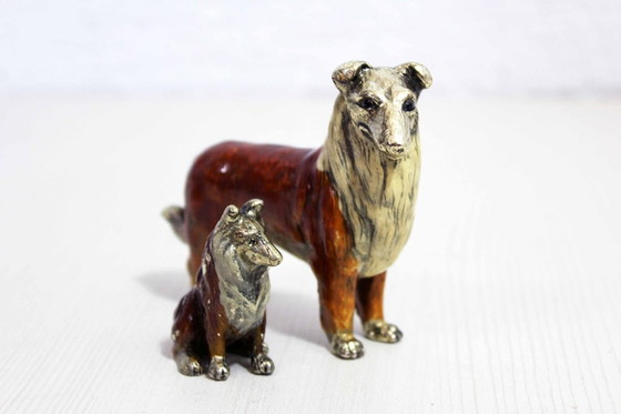 Image 1 of Collies in solid pewter 1970/80