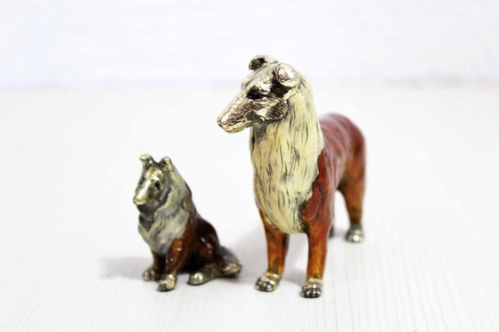 Image 1 of Collies in solid pewter 1970/80