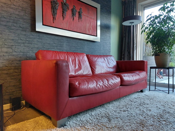 Image 1 of Matteo Grassi sofa leather red.