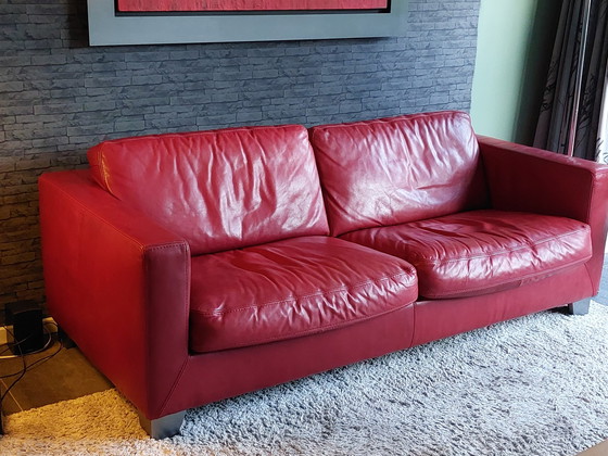 Image 1 of Matteo Grassi sofa leather red.