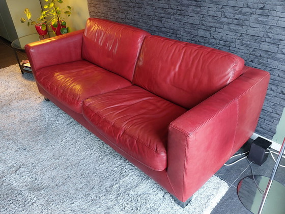 Image 1 of Matteo Grassi sofa leather red.