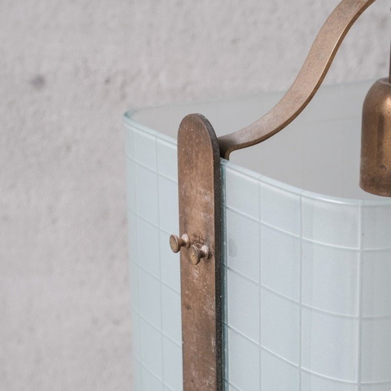 Image 1 of Vintage brass and glass pendant lamp, Italy 1970