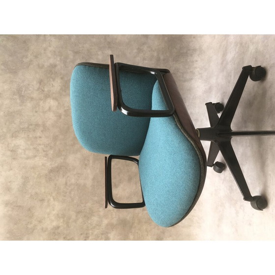 Image 1 of Vintage rosewood and aluminium office chair by Ico Parisi for Mim Roma, Italy 1960