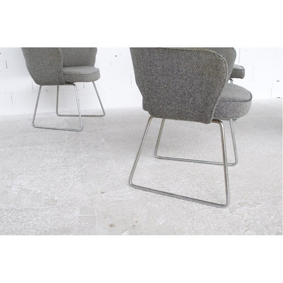 Image 1 of Set of 4 vintage steel, foam and fabric chairs by Eero Saarinen for Knoll International, 1960s