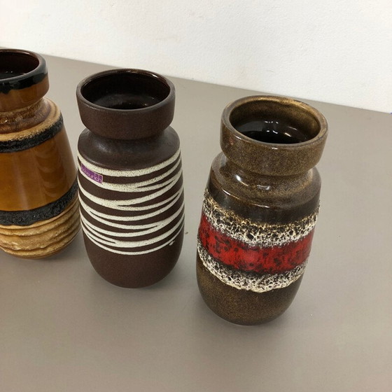 Image 1 of Set of 4 vintage ceramic vases for Scheurich, Germany 1970