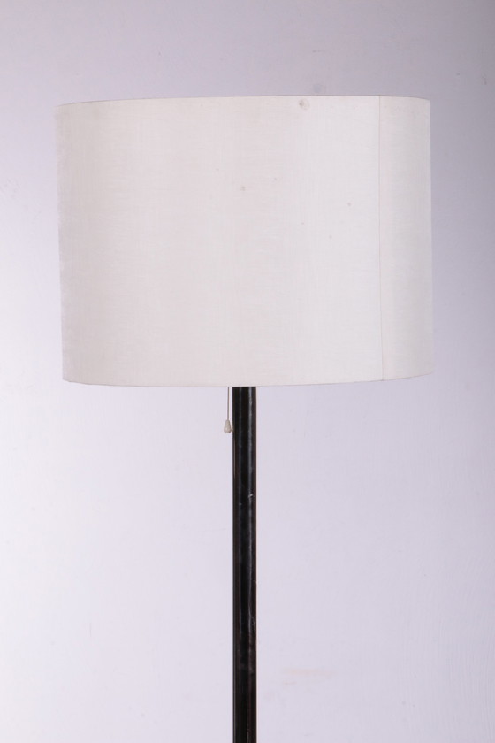 Image 1 of Large floor lamp with Chrome stem and 3 light points in the shade from Temde