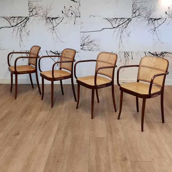 Image 1 of Set Of 4 Brown No. 811 Or Prague Chairs By Ligna, 1970S