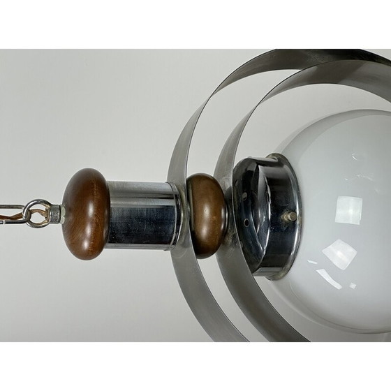 Image 1 of Lampadario vintage in vetro di Murano e legno per Mazzega, Italia 1970