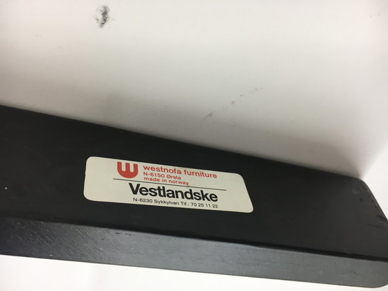 Image 1 of Poltrona in pelle nera di design di metà secolo di Ingmar Relling per Westnofa, anni '70