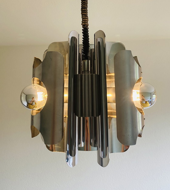 Image 1 of Lampada a sospensione cromata vintage anni '70