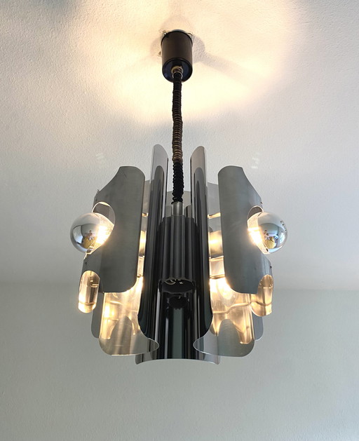 Vintage chrome pendant lamp 70's