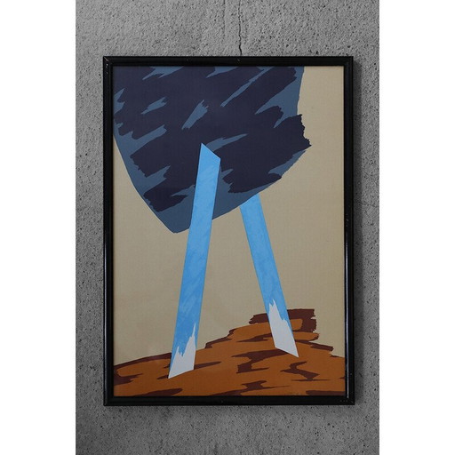 Vintage painting by Mino Ceretti, Italy 1988