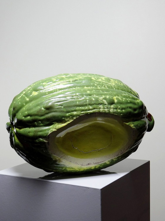 Image 1 of Large Melon/Pastèque Trompe L'Oeil Antique Ceramic