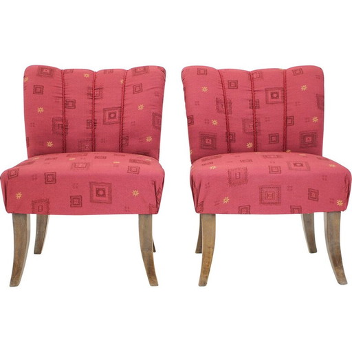 Pair of vintage Art Deco armchairs, Czechoslovakia 1940