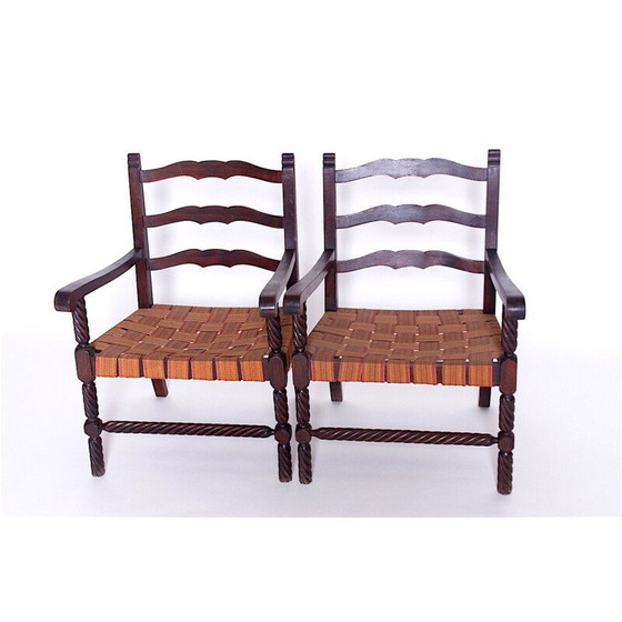 Image 1 of Set di 2 sedie vintage in legno 1950