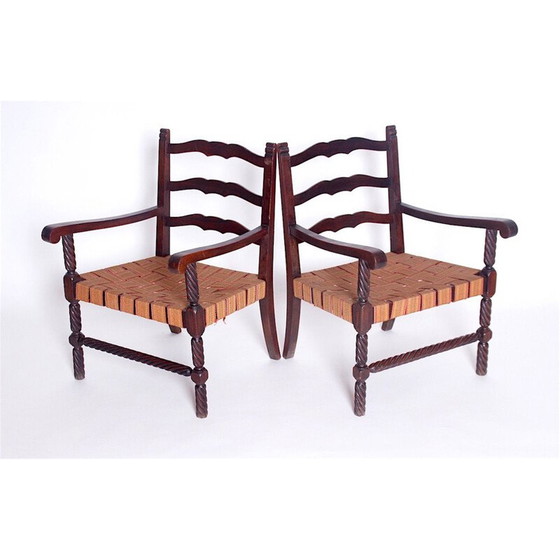 Image 1 of Set di 2 sedie vintage in legno 1950