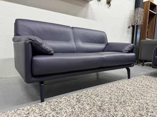 2 Leolux Bora Balanza Sofa Set 2.5 Seater High Senso Leather Indigo