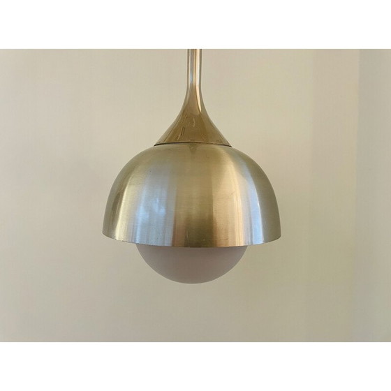 Image 1 of Pair of vintage brushed aluminum pendant lamp, 1990