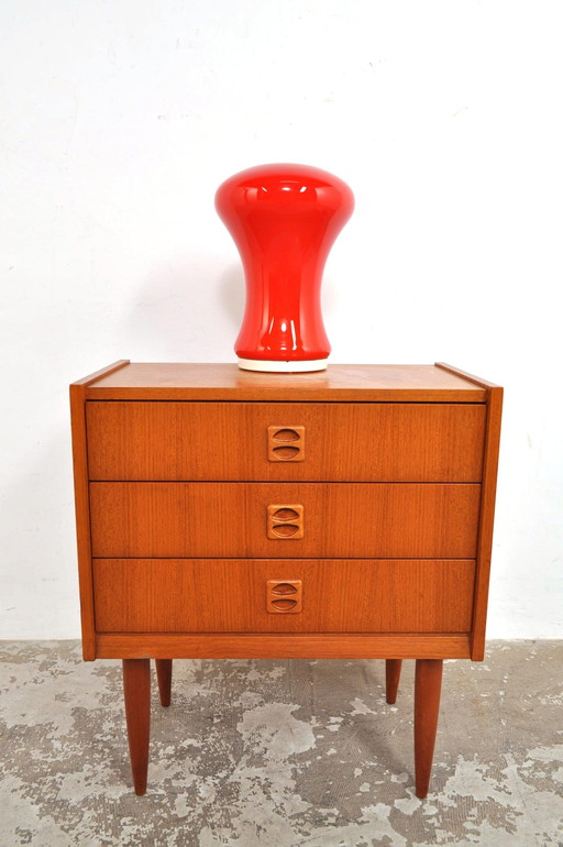 Lampe de table vintage en verre rouge