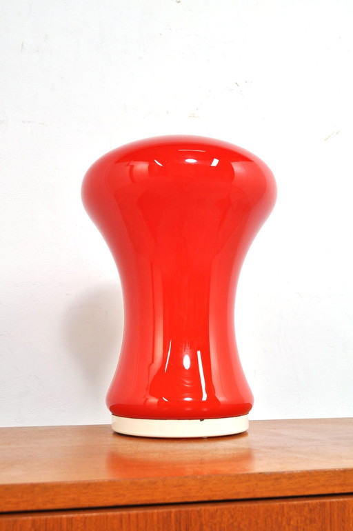 Lampe de table vintage en verre rouge