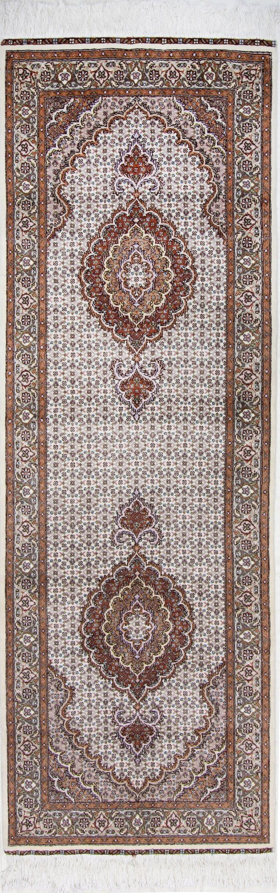 Image 1 of Original Hand-Knotted Persian Carpet Tabriz 50 Raj Fine With Silk 247 X 80 Cm Top Condition New