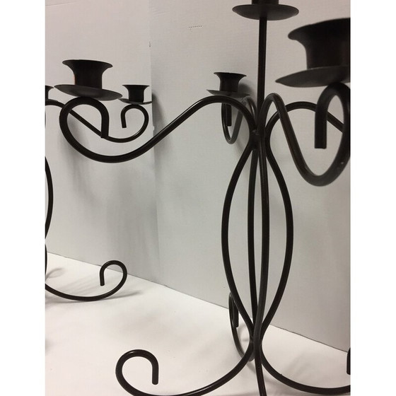 Image 1 of Pair of vintage Art de la Table metal 5-light candlesticks