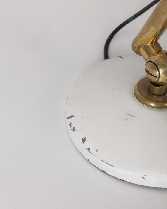 Image 1 of Vintage 1960S Table Lamp In Brass And White Metal Italian Design