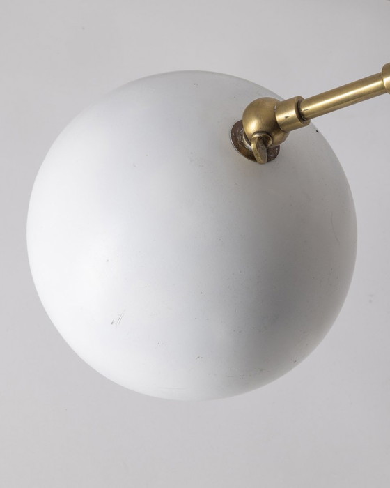 Image 1 of Vintage 1960S Table Lamp In Brass And White Metal Italian Design