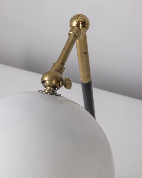 Image 1 of Vintage 1960S Table Lamp In Brass And White Metal Italian Design