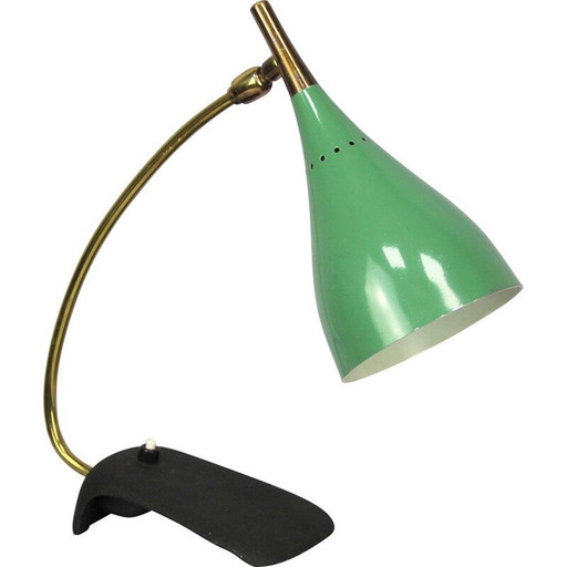 Vintage table lamp in lacquered metal and brass by Stilnovo
