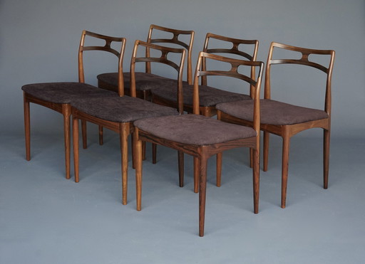 Model 94 Dining chairs By Johannes Andersen For Christian Linneberg, Denmark, 1960. Set Of 6