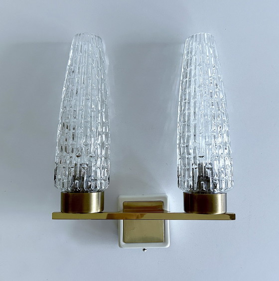 Image 1 of Vintage Double Glass Wall Light