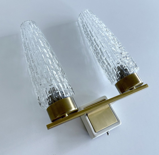 Image 1 of Vintage Double Glass Wall Light