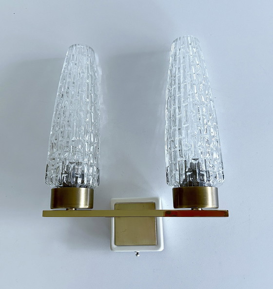 Image 1 of Vintage Double Glass Wall Light