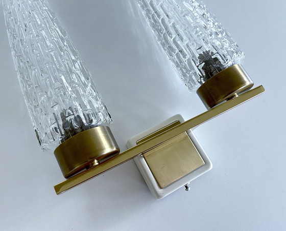 Image 1 of Vintage Double Glass Wall Light